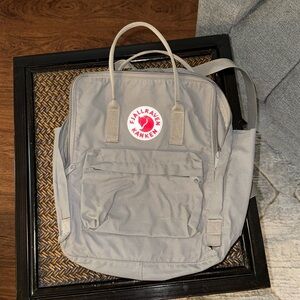 Light grey Fjallraven Kanken 15 inch laptop backpack
